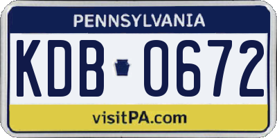 PA license plate KDB0672
