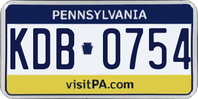 PA license plate KDB0754