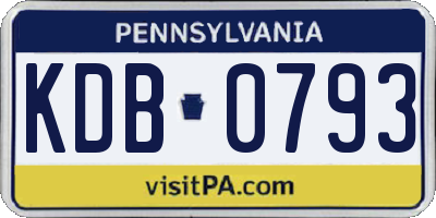 PA license plate KDB0793