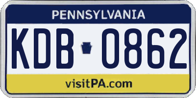 PA license plate KDB0862