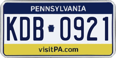 PA license plate KDB0921
