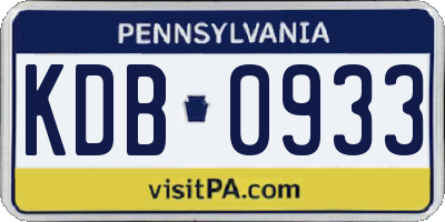 PA license plate KDB0933