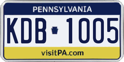 PA license plate KDB1005