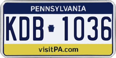 PA license plate KDB1036