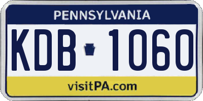 PA license plate KDB1060