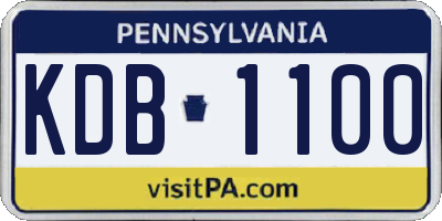PA license plate KDB1100