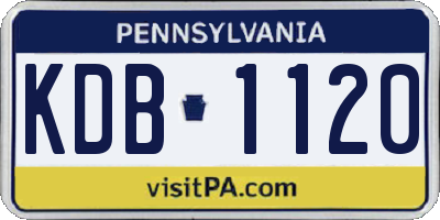 PA license plate KDB1120