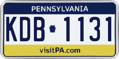 PA license plate KDB1131