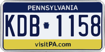 PA license plate KDB1158