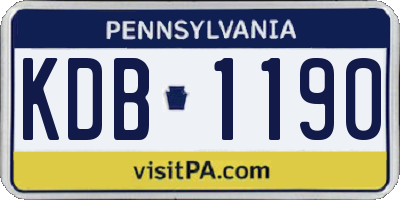 PA license plate KDB1190