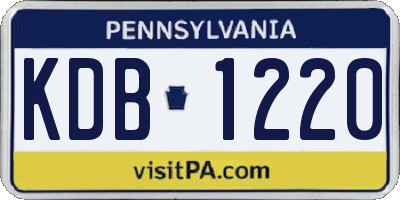 PA license plate KDB1220