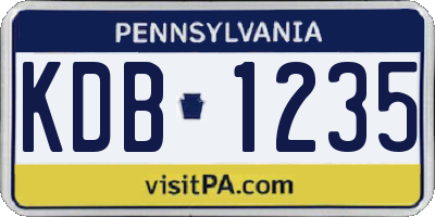 PA license plate KDB1235