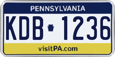 PA license plate KDB1236