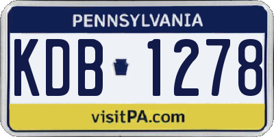 PA license plate KDB1278