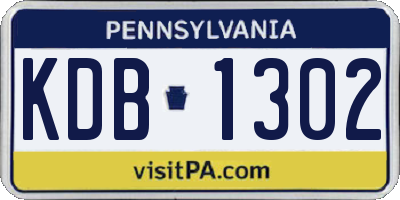 PA license plate KDB1302