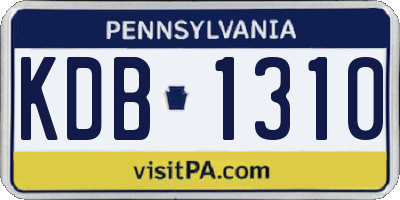 PA license plate KDB1310