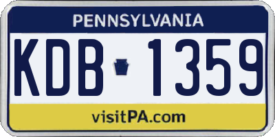 PA license plate KDB1359