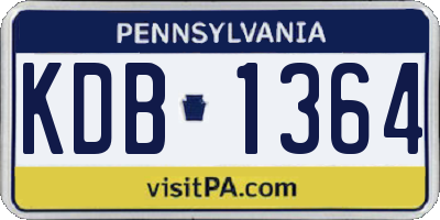 PA license plate KDB1364