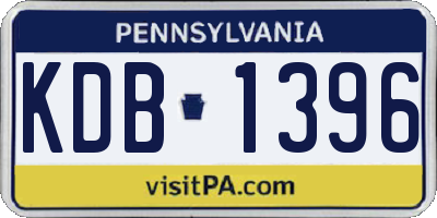 PA license plate KDB1396