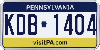PA license plate KDB1404