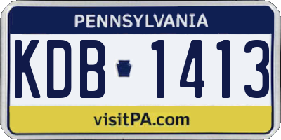 PA license plate KDB1413