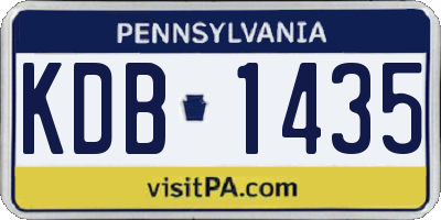 PA license plate KDB1435