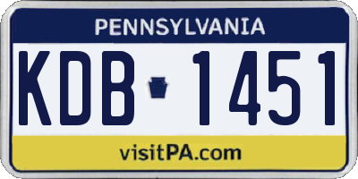 PA license plate KDB1451