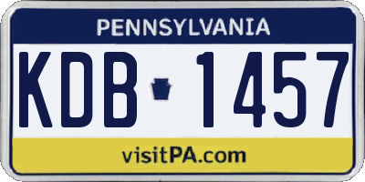 PA license plate KDB1457