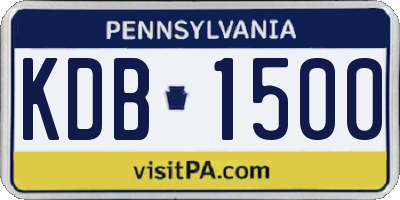 PA license plate KDB1500