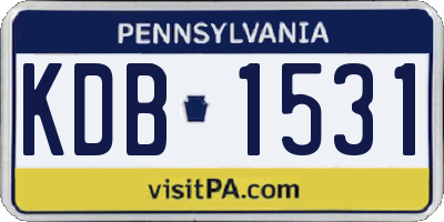 PA license plate KDB1531