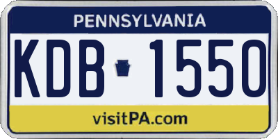 PA license plate KDB1550