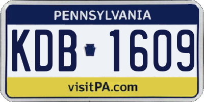 PA license plate KDB1609