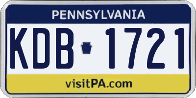 PA license plate KDB1721
