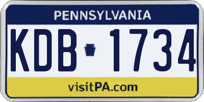 PA license plate KDB1734