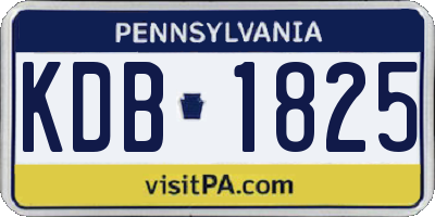 PA license plate KDB1825