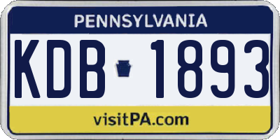 PA license plate KDB1893