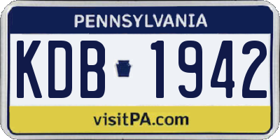 PA license plate KDB1942