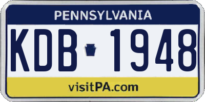 PA license plate KDB1948