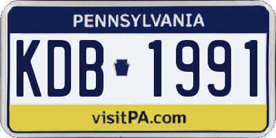 PA license plate KDB1991