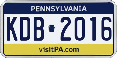 PA license plate KDB2016
