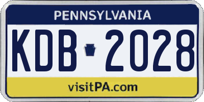 PA license plate KDB2028