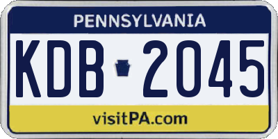 PA license plate KDB2045