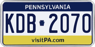 PA license plate KDB2070