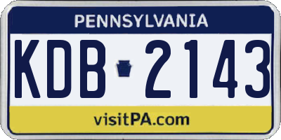PA license plate KDB2143