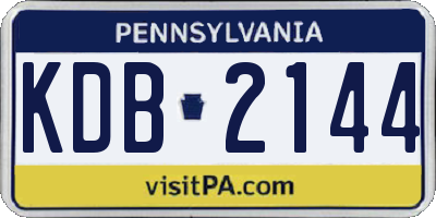 PA license plate KDB2144