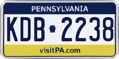 PA license plate KDB2238