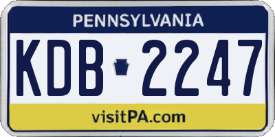 PA license plate KDB2247
