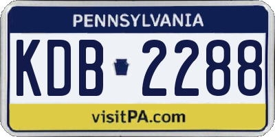 PA license plate KDB2288