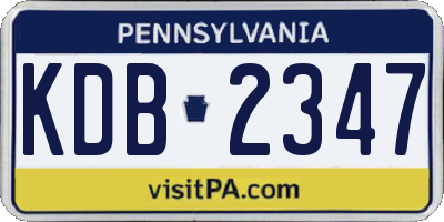 PA license plate KDB2347