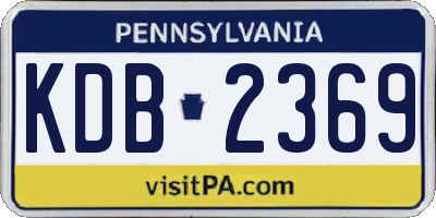 PA license plate KDB2369